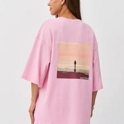 LULU & SKY Graphic Printed Round Neck Drop-Shoulder Pure Cotton Oversized T-shirt-picture-41