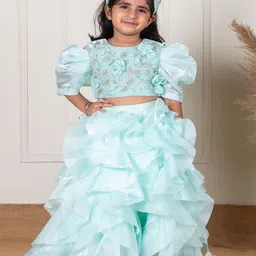Li'l Angels Girls Embroidered Ready to Wear Lehenga &-picture-36