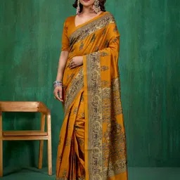 Sangria Mysore Printed Saree With Blouse Piece-image-80