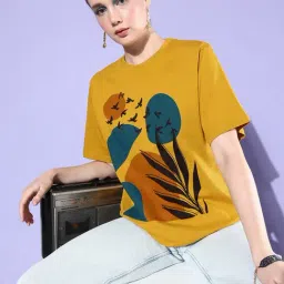 Dillinger Mustard Cotton Graphic Oversized T-Shirt-picture-46