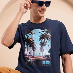 Mast & Harbour Men Printed Relaxed Fit T-shirt-image-58