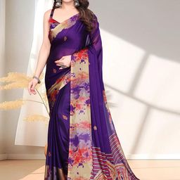 SUPERLAXMI Floral Pure Chiffon Saree-image-47