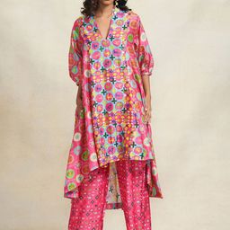 Gulabo by Abu Sandeep Women Printed Relaxed Loose Fit Trousers-picture-2