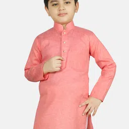 SG YUVRAJ Boys Pink Solid Straight Kurta-picture-52