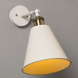Homesake White Solid Handcrafted Frustum Armed Sconce with Bulb-picture-36