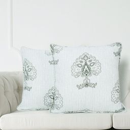 SWAYAM White & Black Set of 2 Ethnic Motifs Square Cushion Covers-19