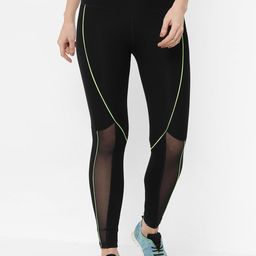 Tuna London Women Black Solid Neon Pop Cotton Leggings-image-86