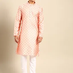 MANQ Men Ethnic Motifs Printed Regular Kurta with Pyjamas-10