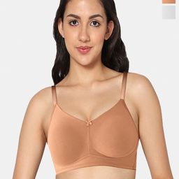 In Care Pack Of 2 Full Coverage Non Padded Pure Cotton T-shirt Bra With All Day Comfort-picture-55