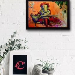 eCraftIndia Multicoloured Lord Ganesha UV Wall Art-13