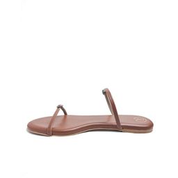 Preet Kaur Women Tan Two Strap Minimal Flats-11