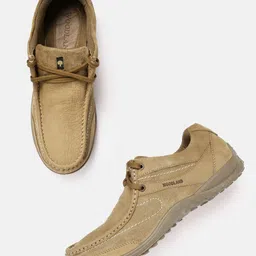 Woodland Men Nubuck Leather Driving Shoes-image-79