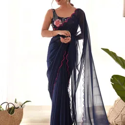 Saree mall Poly Georgette Sarees-image-14