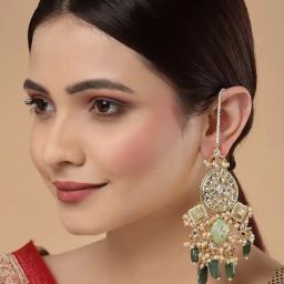 Dugran By Dugristyle Green & White Dangler Earrings for Women-image-16