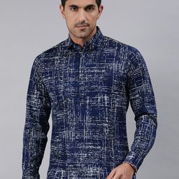 Ethnix By Raymond Men Blue & White Printed Indigo Kurta-image-54