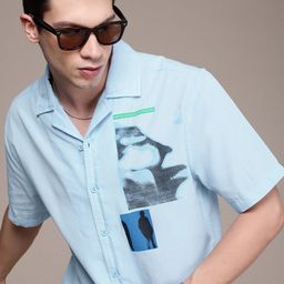 WROGN Pure Cotton Graphic Printed Casual Shirt-picture-38