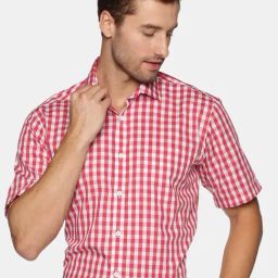 Don Vino Pink Regular Fit Check Shirt-picture-22