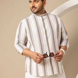 Sztori Men Plus Size Striped Casual Shirt-image-24