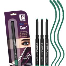 PERPAA Intense Set Of 3 Kohl Kajal Pencil - 0.35g Each - Green-55