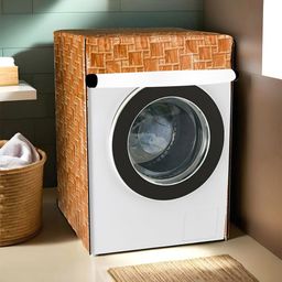 Kuber Industries Gold Toned Checked Light Weight Front Load Washing Machine Cover-image-38