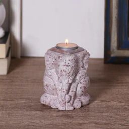 Aapno Rajasthan Brown Stoneware Candle Holder-image-15