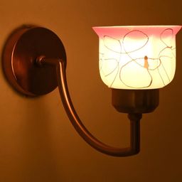 SOMIL Pink & White Glass Wall Lamp-29