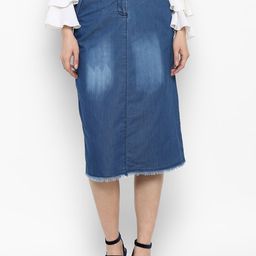 StyleStone Women Blue A-Line Denim Pencil Skirt-image-81
