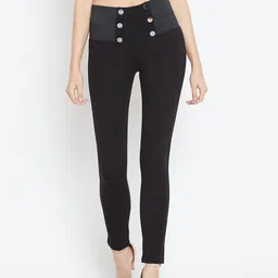 Zastraa Women Black Solid Jeggings-picture-22
