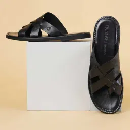 Ruosh Men's Black Toe Ring Sandals-image-34