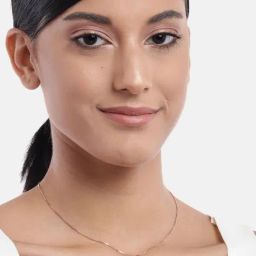 Zavya Solitaire Rose-Gold-Plated 92.5 Sterling Silver Pendant with Chain-image-58