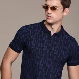 WROGN Abstract Printed Polo Collar Slim Fit T-shirt-picture-41