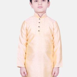 SG YUVRAJ Boys Yellow Woven Design Straight Kurta-31