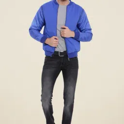 Campus Sutra Blue Solid Jacket-20