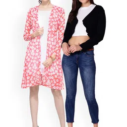 SCORPIUS Women Pack of 2 open front shrugs-image-20