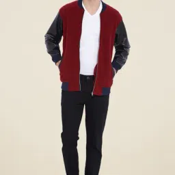 Campus Sutra Maroon Solid Jacket-picture-31