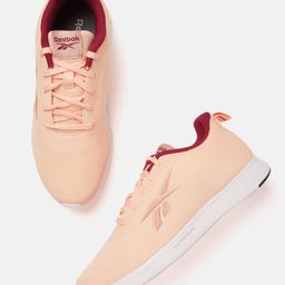 Reebok Women Peach-Coloured Woven Design Lunar Walk Shoes-picture-22