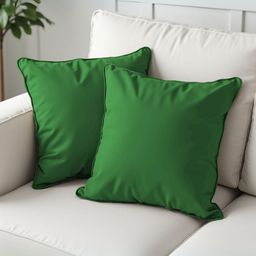 Aurave Green 2 Pieces Pure Cotton 210 TC Soft & Comfortable Square Cushion Covers-17
