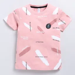 Ginie Boys All Over Typography Printed Breathable Tshirt-16