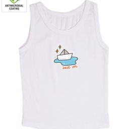 COCOON ORGANICS Sleeveless Sail Print Vest - White-image-10