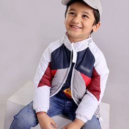 Babyhug Full Sleeves Jacket Color Block Print- Multicolor-84