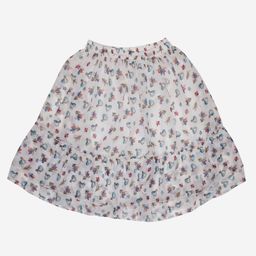 Kiddopanti All Over Floral Print Layered Frill Detail Flared Skirt - White-image-32