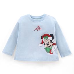 Babyhug Full Sleeves T-Shirt Minnie Mouse Print - Light Blue-image-34