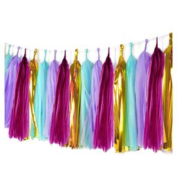 AMFIN Paper Tassels for Decoration Purple Pink - Pack of 20-image-12