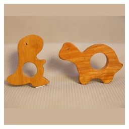 Taruh Kids Dino Turtle Neem Teether Pack of 2 - Brown-picture-28