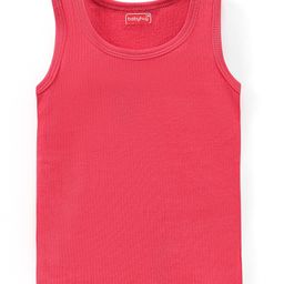 Babyhug Pull Over Sleeveless Thermal Vest Solid Colour - Coral-image-83