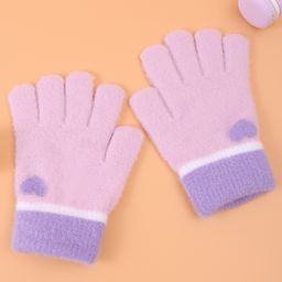 Pine Kids Pair of Winter Gloves With Heart Design - Purple-image-26