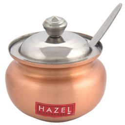 HAZEL Stainless Steel Copper Finish Oil Ghee Pot, 150 ml, Copper-16