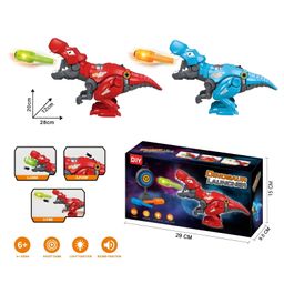 NEGOCIO Dinosaur Launcher Handheld Gun with Music and Light Up Darts Dinosaur Blasters Toy for Kids-Batteries Not Included - PACK OF 1 - COLOR MAY VARY-11