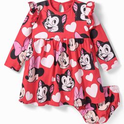 Babyhug Disney Single Jersey Knit Full Sleeves Frock With Minnie Mouse Graphics & Bloomer - Red-picture-23