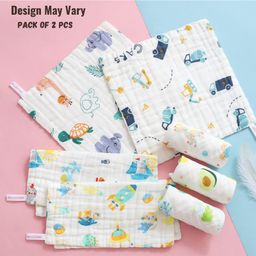 BitFeex Baby Face Towels for Boys Girls Fleece Muslin Wash Cloth Cute Pattern-Design May Vary, Pack of 2 Pcs-picture-21